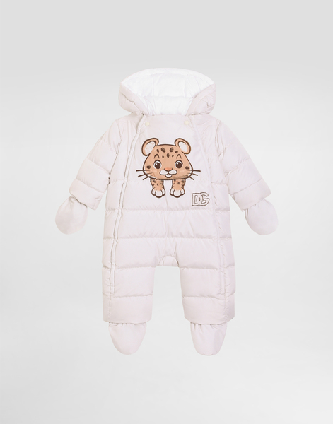  Dolce & Gabbana Padded Nylon Canvas Romper With Leopard Print - Hombre Partes De Arriba Multicolor 3/6 Months 