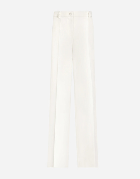  Dolce & Gabbana Pantalón Acampanado De Crepé Doble - Mujer Pantalones Largos Y Cortos Blanco Seda 44 