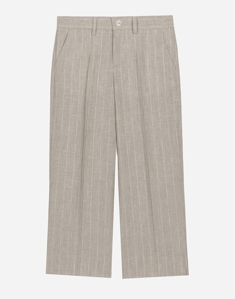  Dolce & Gabbana Pantalón Clásico De Lino Con Rayas Diplomáticas - Hombre Pantalones Y Shorts #n/d 8 Years 