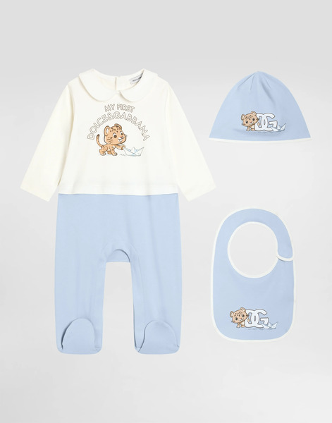  Dolce & Gabbana 3-piece Interlock Gift Set With Leopard And Boats Print - Hombre Set Regalo Y Body Multicolor 3/6 Months 