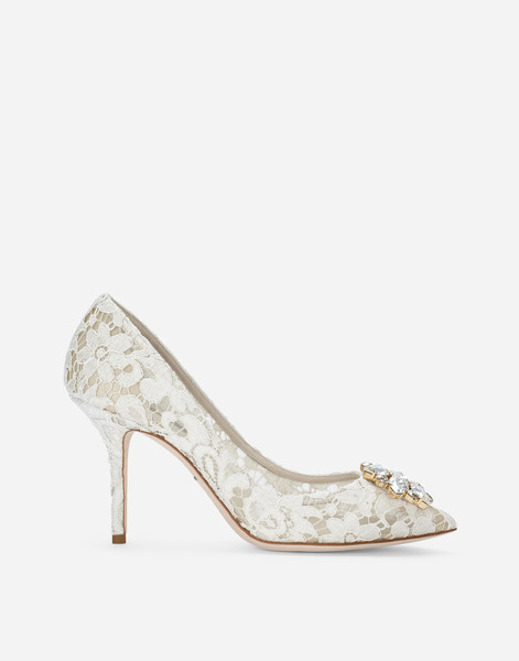  Dolce & Gabbana Pump In Taormina Lace With Crystals - Mujer Zapatos De Salón Y Destalonados Gris Encaje 40 