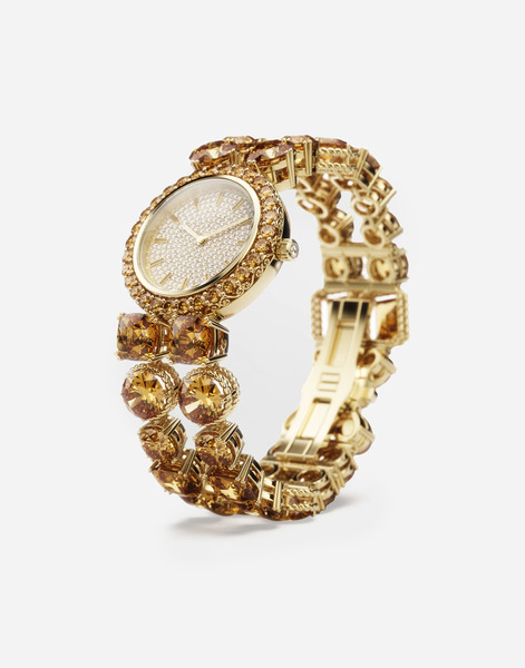  Dolce & Gabbana Reloj Rainbow Monocolore De Oro Amarillo De 18 quilates Y Citrinos - Mujer Relojes Dorado Dorado Onesize 