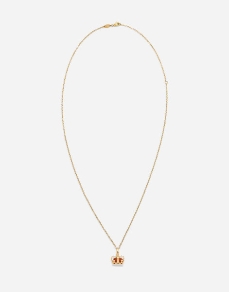  Dolce & Gabbana Royal Pendant 18-carat Yellow Gold, Jasper, Rubies, And Blue Sapphire - Hombre Collares Dorado Onesize 