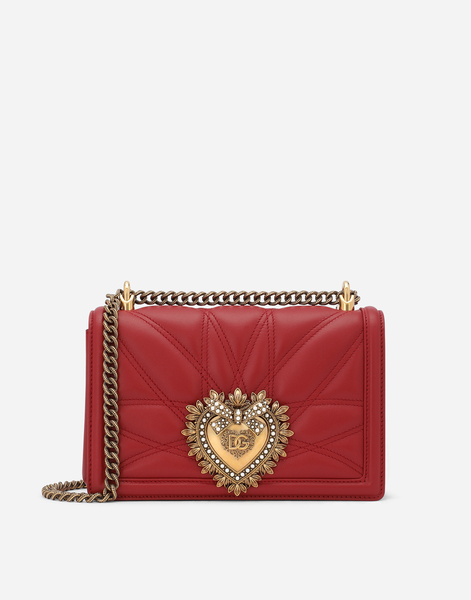  Dolce & Gabbana Sac Devotion Moyen Format En Cuir Nappa Matelassé - Mujer Bolsos Al Hombro Y Bandoleras Rojo Piel Onesize 