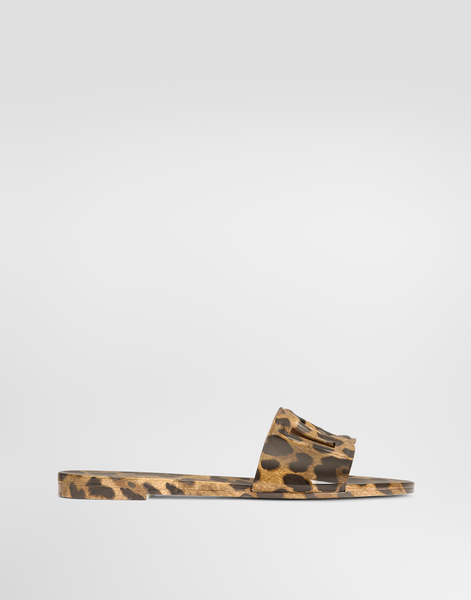  Dolce & Gabbana Sandalias Slide Beachwear En Goma Con Estampado De Leopardo - Mujer Palas Estampado Animal 39 
