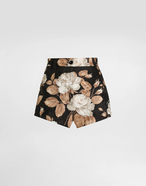  Dolce & Gabbana Shorts De Brocado Con Estampado De Rosas Retro - Mujer Pantalones Largos Y Cortos Imprima 40 