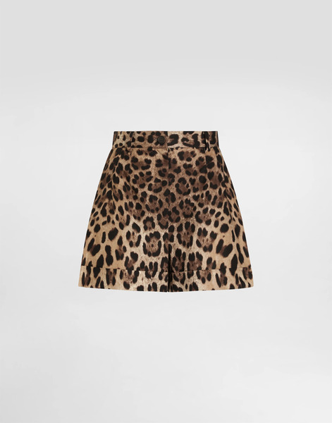  Dolce & Gabbana Shorts De Popelina Estampado Leopardo - Mujer Pantalones Largos Y Cortos Estampado Animal 36 