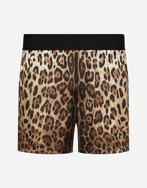  Dolce & Gabbana Shorts De Seda Con Estampado De Leopardo - Hombre Ropa Interior Y Ropa De Casa Estampado Animal 6 