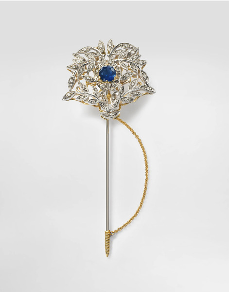  Dolce & Gabbana Sicily Brooch 18-carat Yellow And White Gold, Blue Sapphires, And Diamonds - Hombre Broches Y Alfileres De Corbata Dorado Onesize 