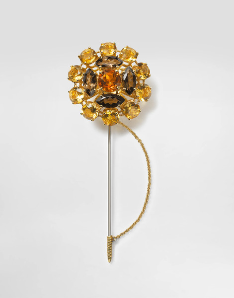  Dolce & Gabbana Sicily Brooch 18-carat Yellow And White Gold, Madera Quartz, Smoky Quartz And Citrines. - Hombre Broches Y Alfileres De Corbata Dorado Onesize 