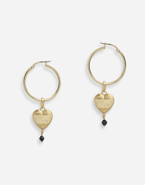  Dolce & Gabbana Sicily Earrings 18-carat Yellow Gold And Black Jade - Mujer Pendientes Dorado Metal Onesize 