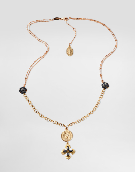  Dolce & Gabbana Sicily Necklace 18-carat Yellow And Red Gold And Black Sapphires - Mujer Collares Multicolor Onesize 