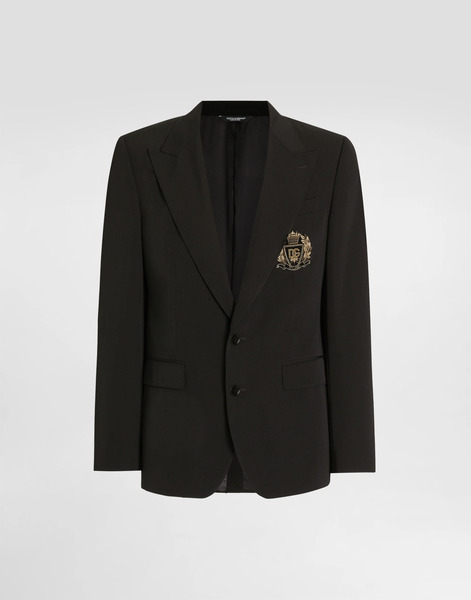  Dolce & Gabbana Single-breasted Sicilia Light Jacket In Bistretch Wool Canvas - Hombre Trajes Y Americanas Negro Lana 46 