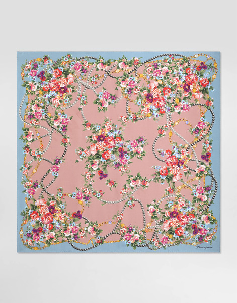  Dolce & Gabbana Small Flower Bouquets-print Silk Twill Scarf 90x90 - Mujer Collection Multicolor Onesize 