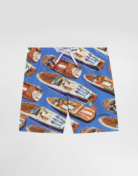  Dolce & Gabbana Stripes And Motorboat-print Medium Nylon Swim Shorts - Hombre Moda Baño Multicolor 24/30 Months 