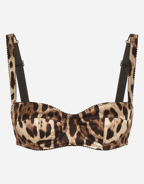  Dolce & Gabbana Sujetador Balconette En Raso Con Estampado De Leopardo - Mujer Lingerie Estampado Animal Raso 5b 