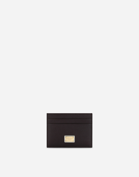  Dolce & Gabbana Tarjetero De Piel De Becerro Con Placa Del Logotipo - Hombre Monederos Y Marroquinería Violeta Piel Onesize 