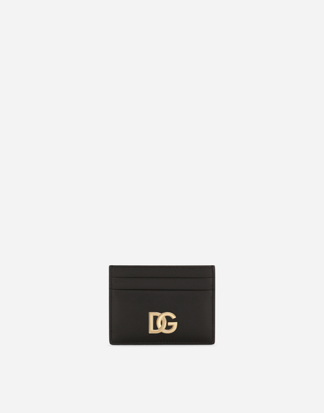  Dolce & Gabbana Tarjetero En Piel De Becerro Con Logotipo Dg - Mujer Monederos Y Marroquinería Negro Piel Onesize 