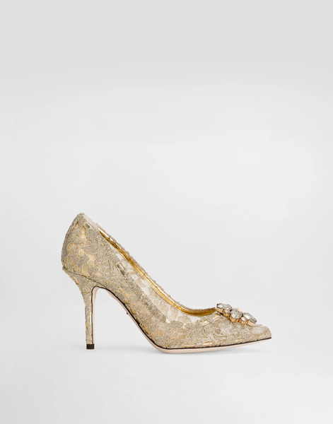  Dolce & Gabbana Zapato De Salón Rainbow De Encaje Lúrex Con Broche - Mujer Zapatos De Salón Y Destalonados Dorado 36.5 