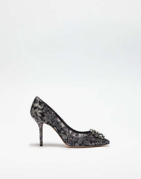 Dolce & Gabbana Zapato De Salón Rainbow De Encaje Lúrex Con Broche - Mujer Zapatos De Salón Y Destalonados Gris 36 