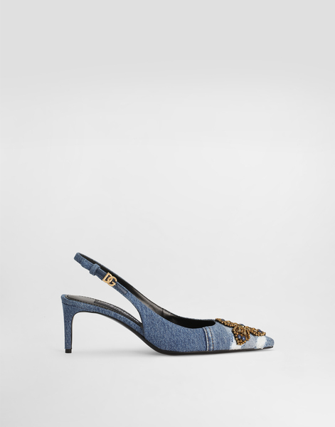  Dolce & Gabbana Zapato Destalonado De Patchwork De Denim Con Bordado - Mujer Zapatos De Salón Y Destalonados Multicolor 36 