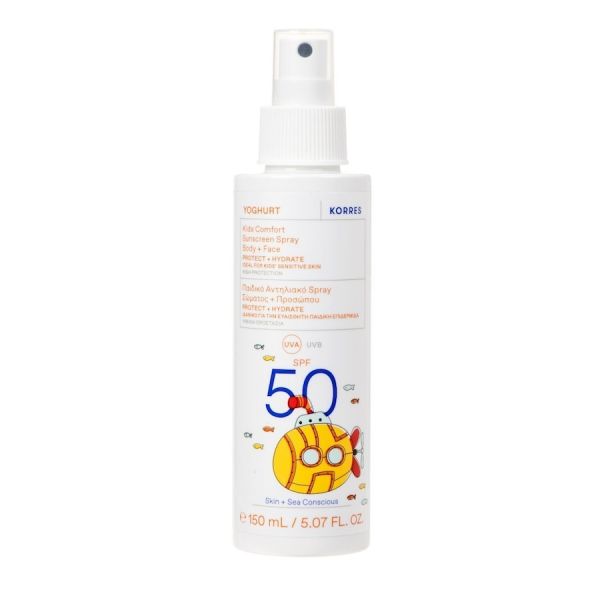  Korres   Yoghurt Confort Para Niños, Para Cara Y Cuerpo Spf50 Proteccion Solar Para Niños 150 Ml Unisex 