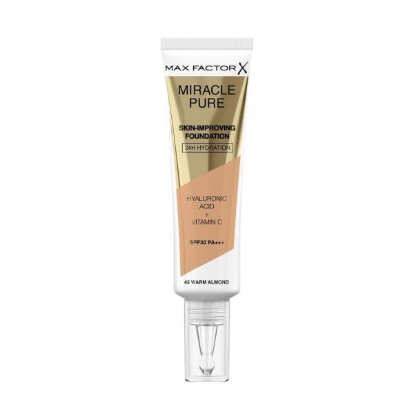 Max Factor   Miracle Pure Foundation Correctores 30 Ml 45 Warm Almond 