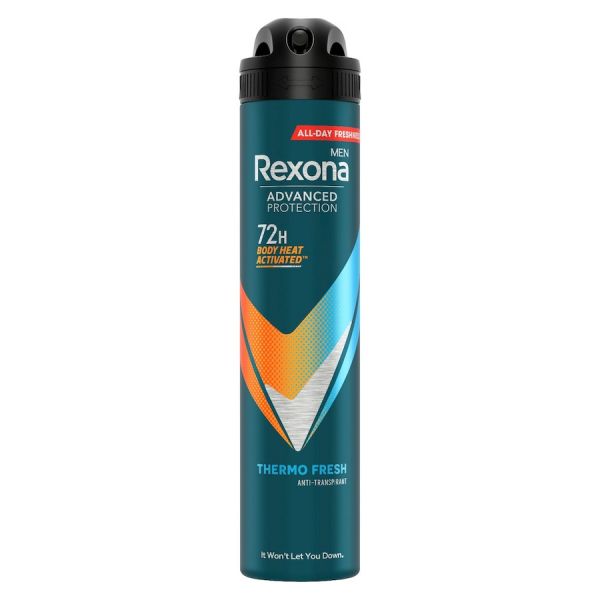  Rexona   Aerosol Hombre Thermo Fresh 72 Horas Con Tecnología Body Heat Activated Desodorantes 200 Ml Unisex 