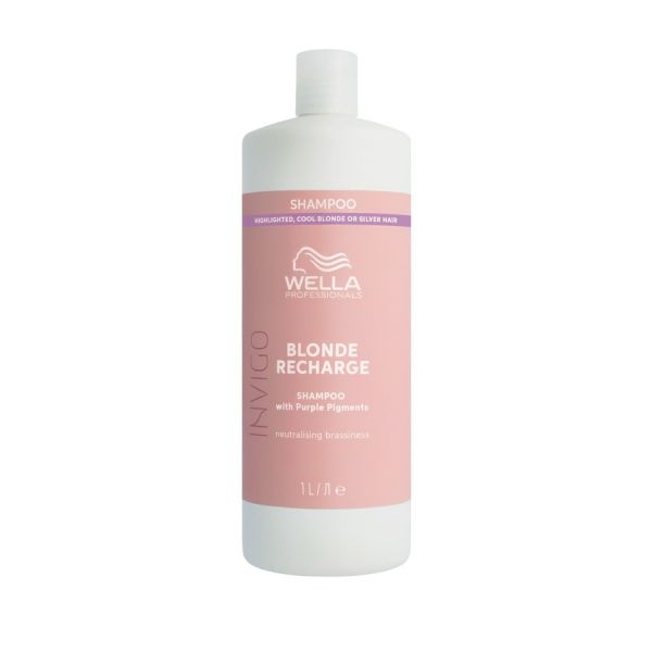  Wella Professionals   Invigo Blonde Recharge With Purple Pigments   Highlighted, Cool Blonde Or Silver Hair Champús 1000 Ml Unisex 