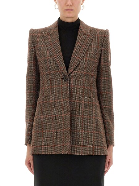  Chloé Plaid Wool Tailored Jacket 