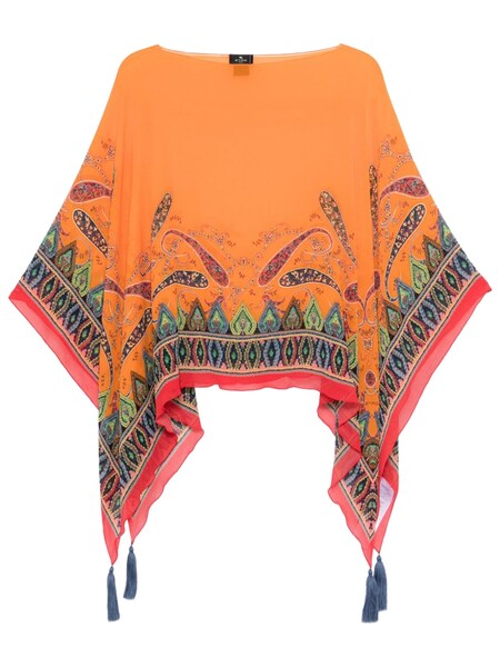 Etro Poncho Top With Paisley Pattern 