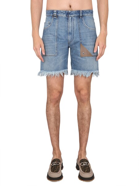  Fendi Denim Bermuda Shorts 