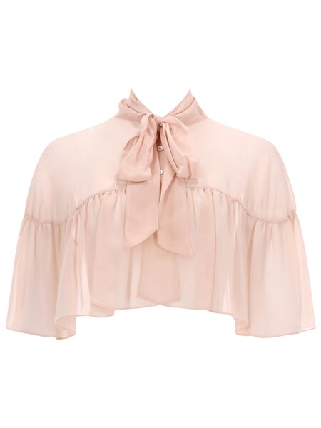  Max Mara Silk Cape With Bow 