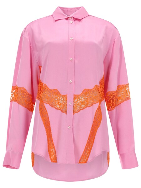  Msgm Camicia Con Inserti In Pizzo 