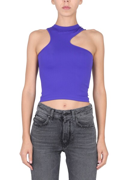  Off-white Top With Embossed Logo 