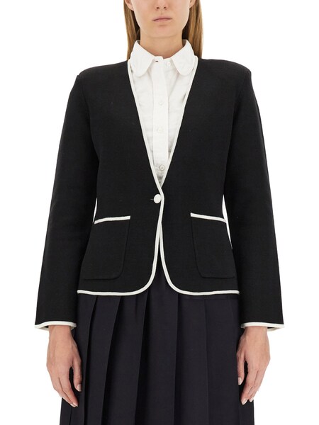  Thom Browne Single-breasted Collarless Jacket 