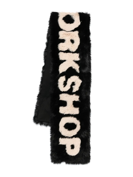  032c Fular Con Logo Estampado - Negro 