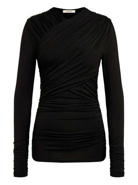  12 Storeez Top Drapeado Fruncido - Negro 