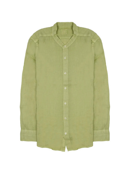  120% Lino Camisa Con Cuello Mao - Verde 