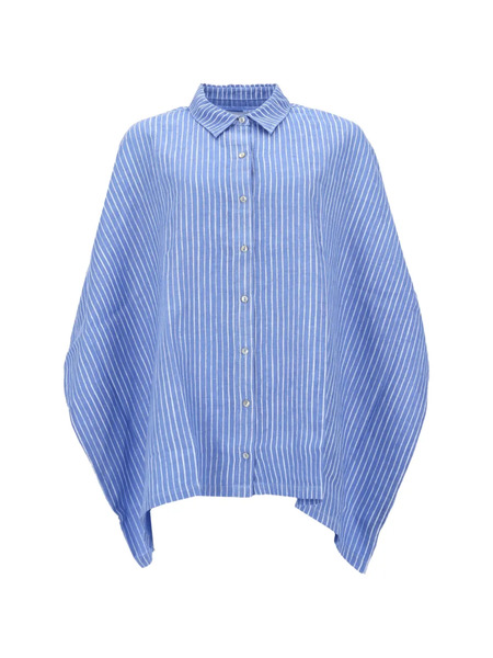  120% Lino Camisa Oversize - Azul 