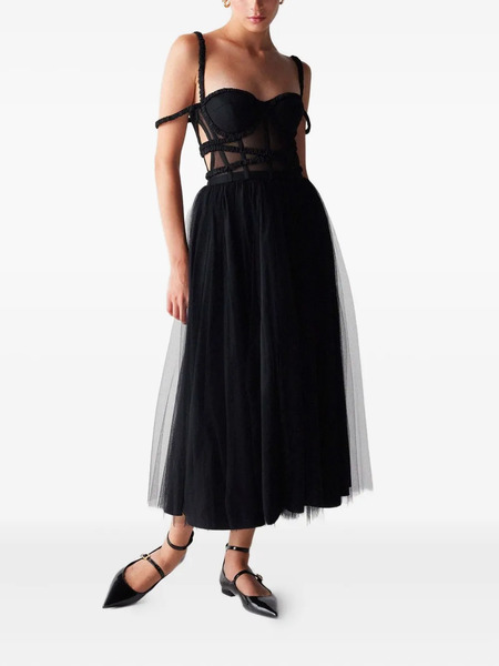  1913 Dresscode Vestido Dresscode 615 Con Paneles De Tul - Negro 