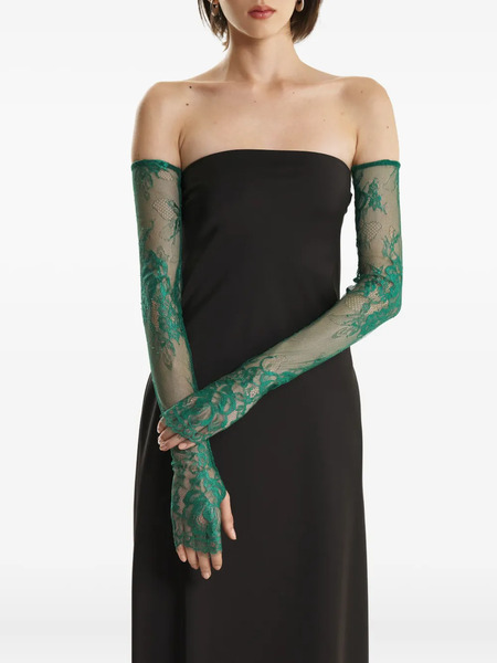  2310 Studio Guantes Con Encaje Floral - Verde 
