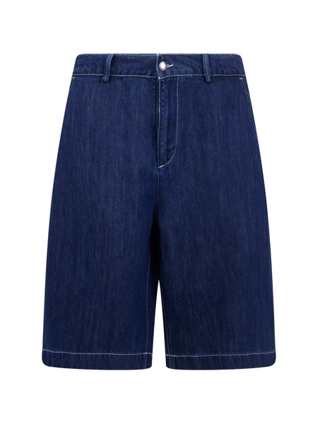  7 For All Mankind Bermudas Con Costuras En Contraste - Azul 