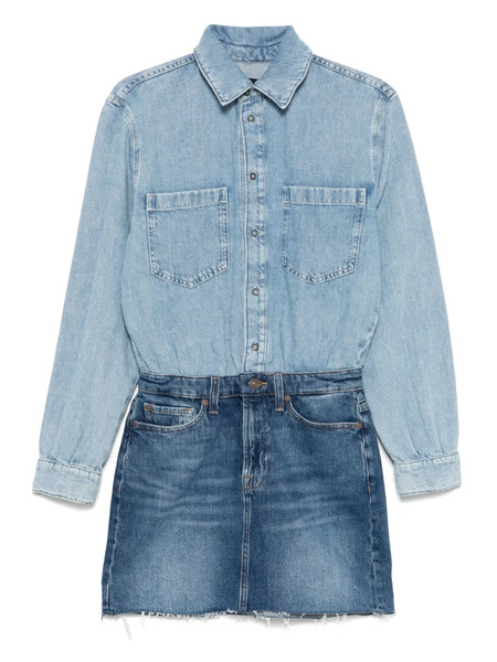  7 For All Mankind Falda Corta Vaquera - Azul 