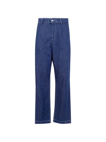  7 For All Mankind Vaqueros Anchos Con Costuras En Contraste - Azul 