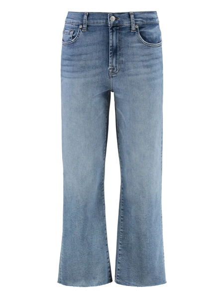  7 For All Mankind Vaqueros Bootcut Alexa Capri Con Dobladillo Con Flecos - Azul 