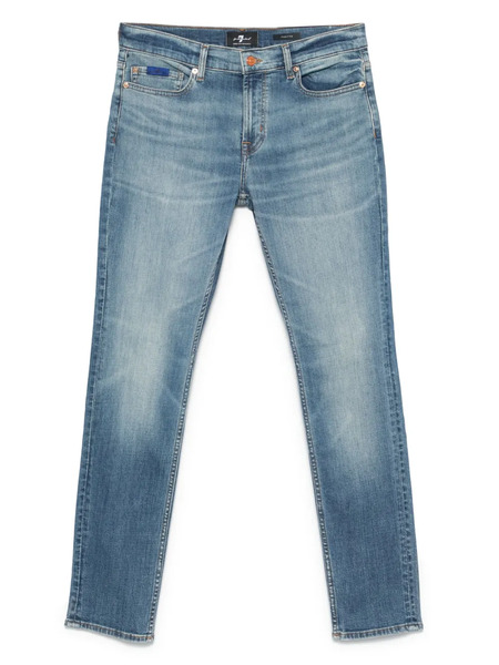  7 For All Mankind Vaqueros Con Parche Del Logo - Azul 