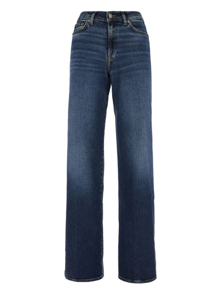  7 For All Mankind Vaqueros De Talle Alto - Azul 