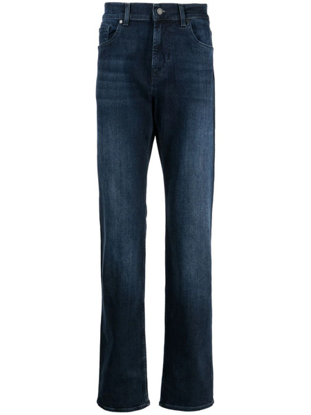  7 For All Mankind Vaqueros Rectos De Talle Medio - Azul 
