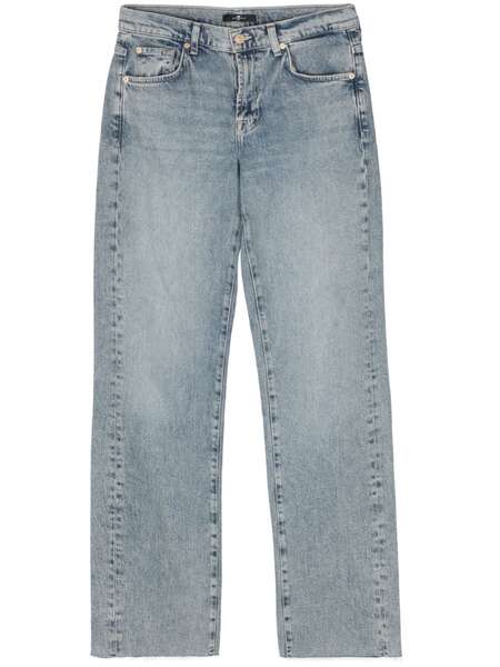  7 For All Mankind Vaqueros Rectos Tess De Talle Alto - Azul 